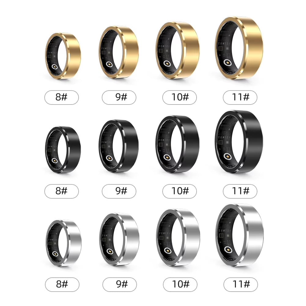 Smart Ring Waterproof Sport Intelligent Health Ring Blood Oxygen Heart Rate Sleep Monitor Activity & Sleep Tracker for Men Women